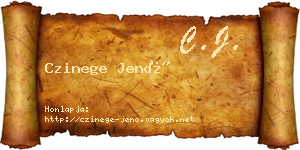 Czinege Jenő névjegykártya
